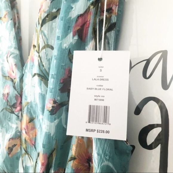 WALTER BAKER Lala Baby Blue Floral Midi Dress Sz Small NEW - Picture 12 of 15